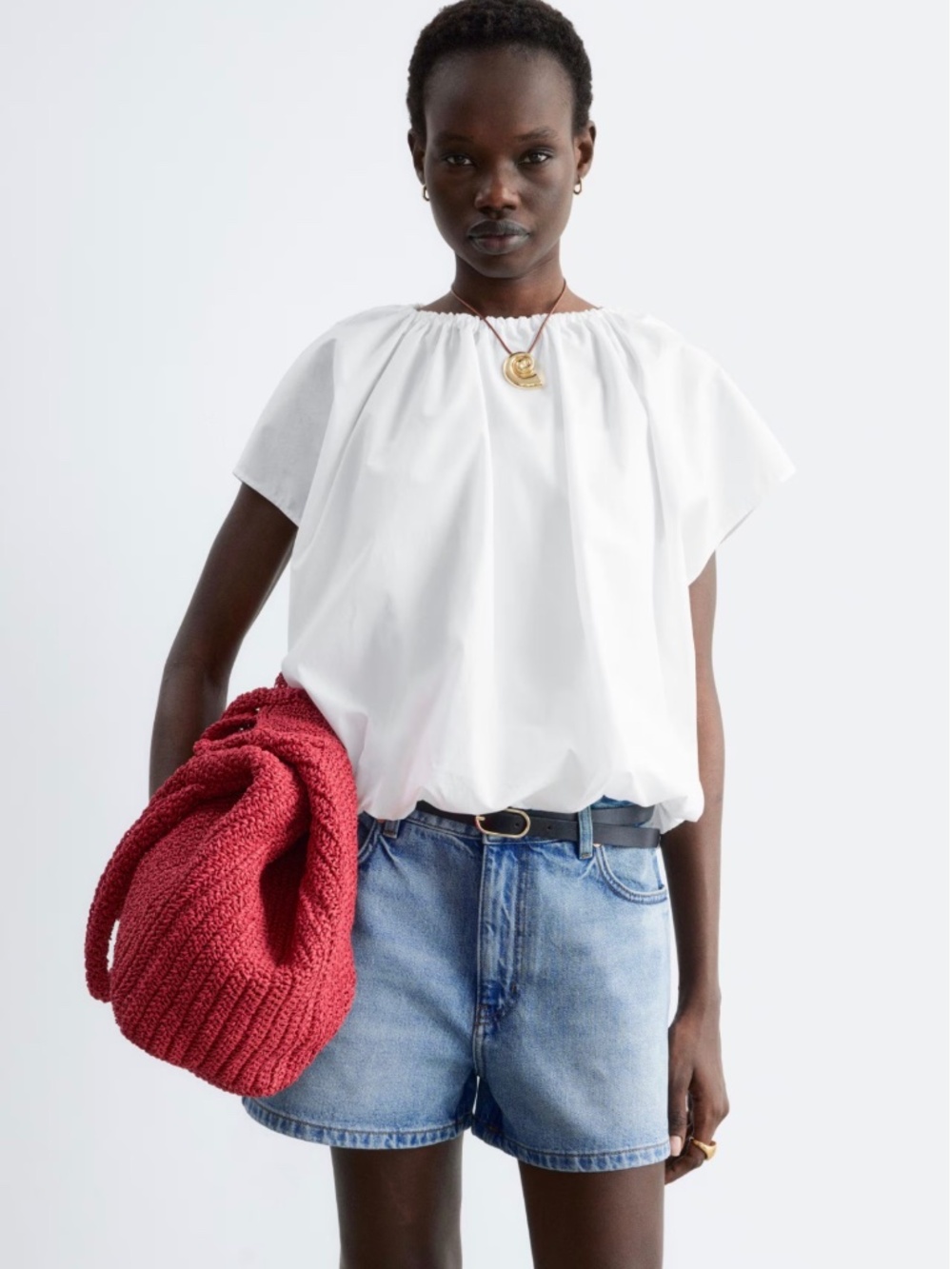 & Other Stories Gathered Cotton Blouse